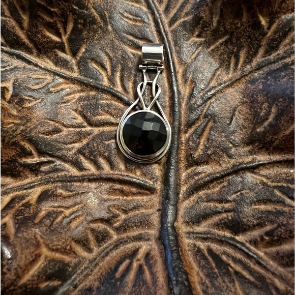 Nice heavy Deep Chocolate Brown Smoky Quartz Sterling Silver Pendant - Picture 2 of 6